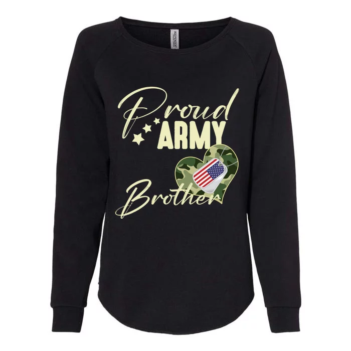 Proud Army Brother Camouflage Dog Tag Usa American Flag Womens California Wash Sweatshirt