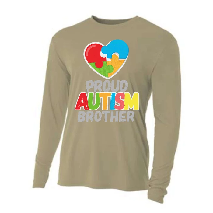 Proud Autism Brother Autism Awareness Day Tee Cooling Performance Long Sleeve Crew