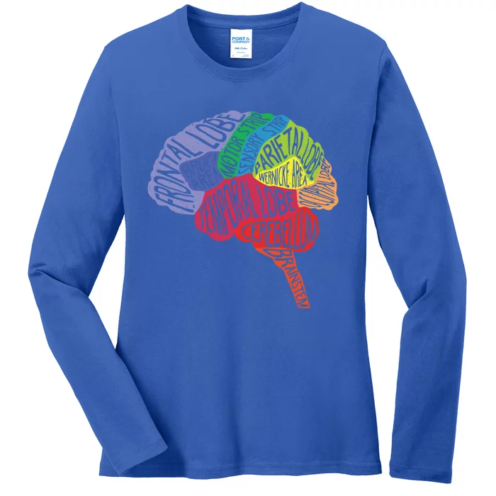 Parts Area Brain Neurologist Neurology Brain Map Surgeon Cool Gift Ladies Long Sleeve Shirt