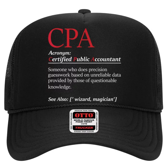 Public Accountant Bookkeeper Tax Auditor Financial Analyst High Crown Mesh Trucker Hat