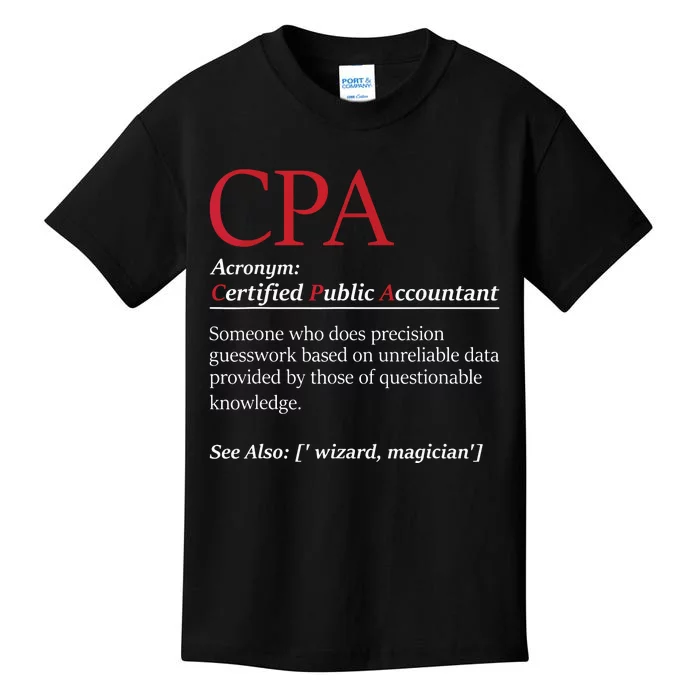 Public Accountant Bookkeeper Tax Auditor Financial Analyst Kids T-Shirt