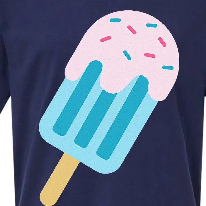 Pink And Blue With Sprinkles Popsicle Sueded Cloud Jersey T-Shirt