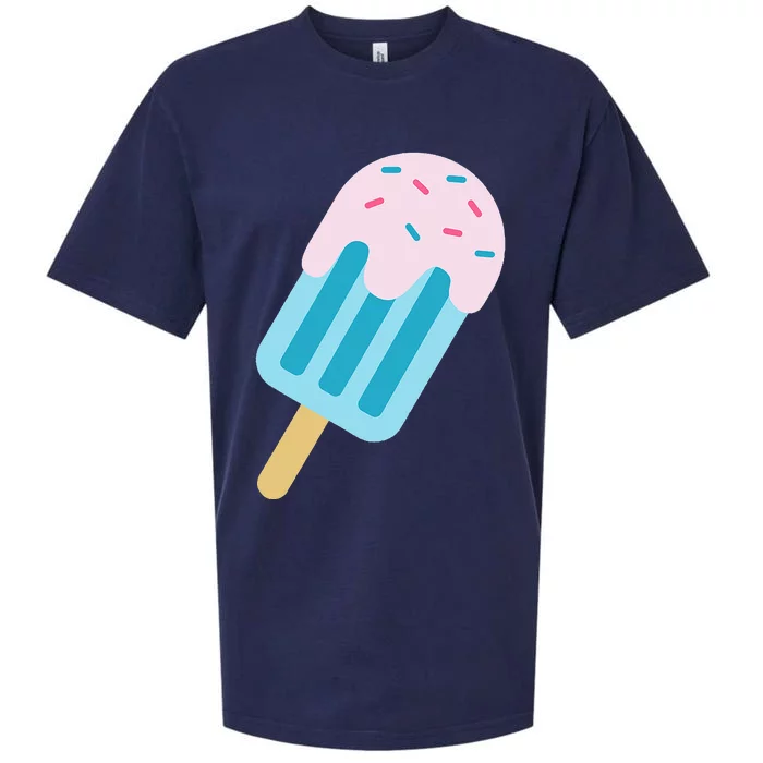 Pink And Blue With Sprinkles Popsicle Sueded Cloud Jersey T-Shirt