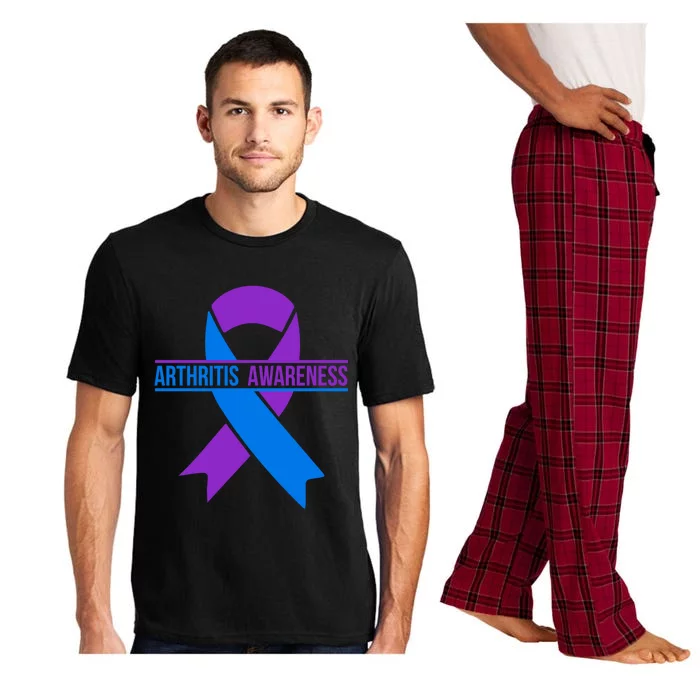 Purple And Blue Ribbon Arthritis Awareness Gift Pajama Set