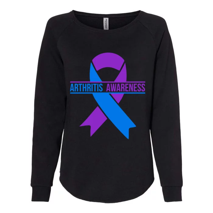 Purple And Blue Ribbon Arthritis Awareness Gift Womens California Wash Sweatshirt