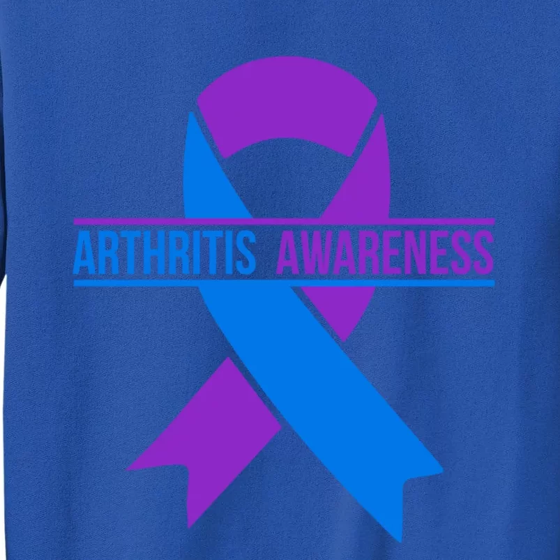 Purple And Blue Ribbon Arthritis Awareness Gift Tall Sweatshirt