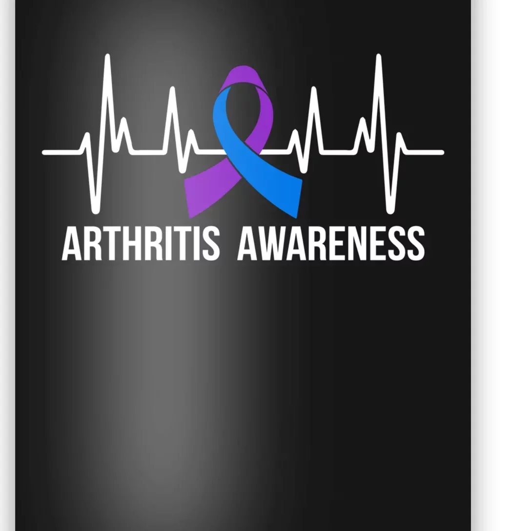 Purple And Blue Ribbon Heartbeat Arthritis Awareness Month Poster