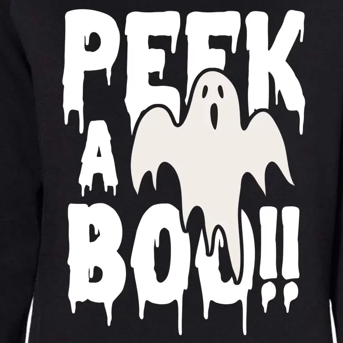 Peek A Boo Halloween Ghost Womens California Wash Sweatshirt