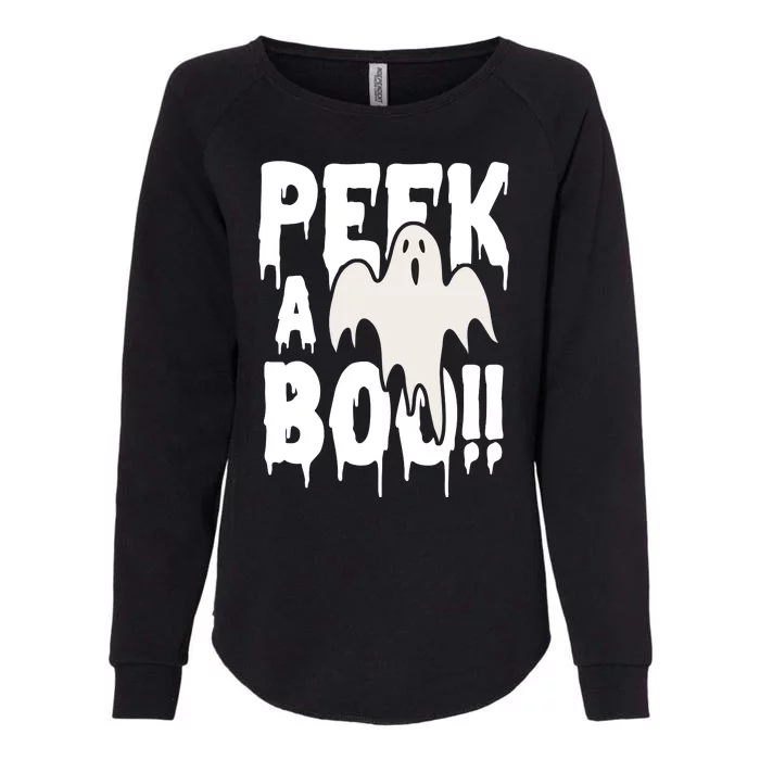 Peek A Boo Halloween Ghost Womens California Wash Sweatshirt