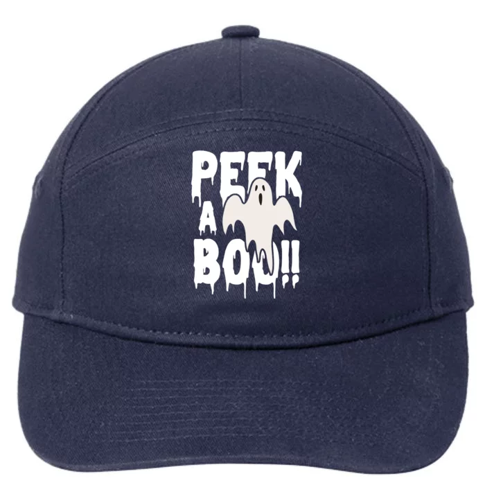 Peek A Boo Halloween Ghost 7-Panel Snapback Hat