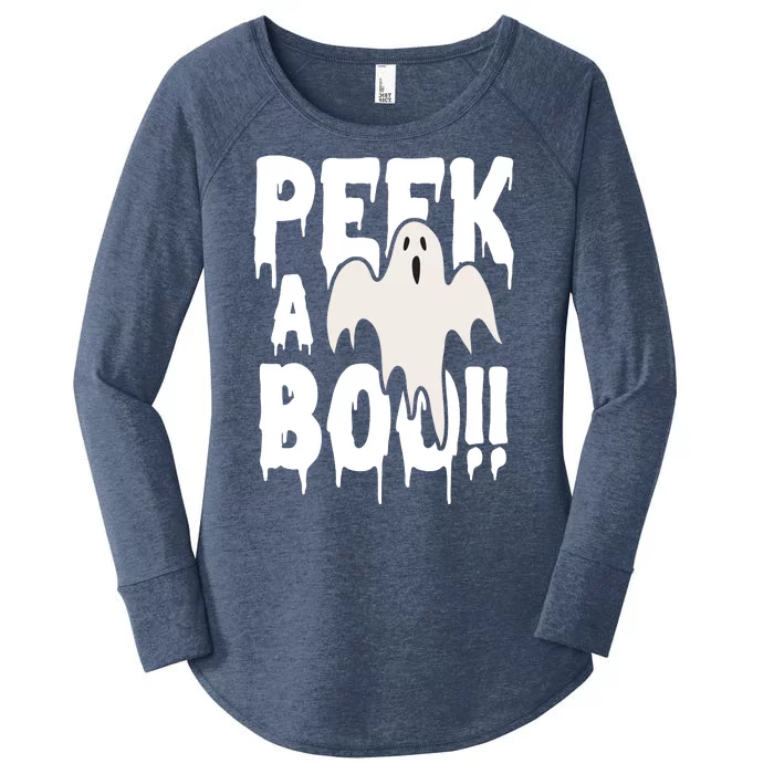 Peek A Boo Halloween Ghost Women's Perfect Tri Tunic Long Sleeve Shirt