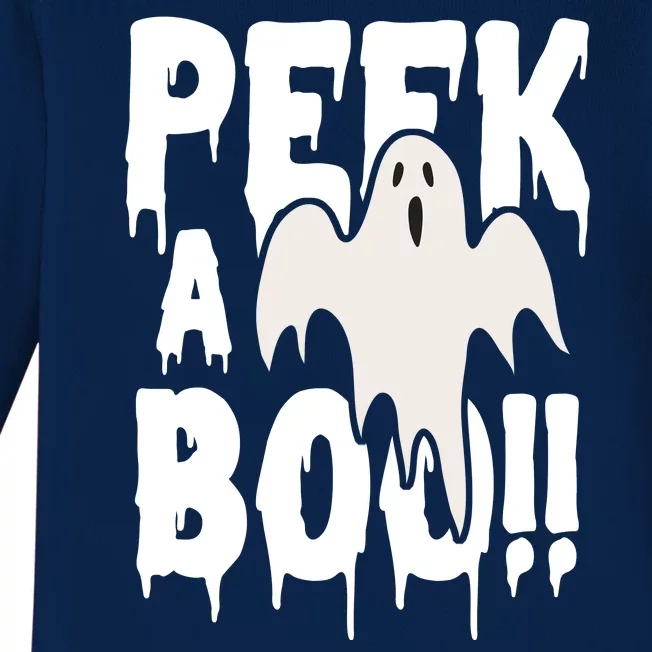 Peek A Boo Halloween Ghost Baby Long Sleeve Bodysuit