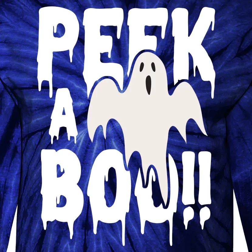 Peek A Boo Halloween Ghost Tie-Dye Long Sleeve Shirt