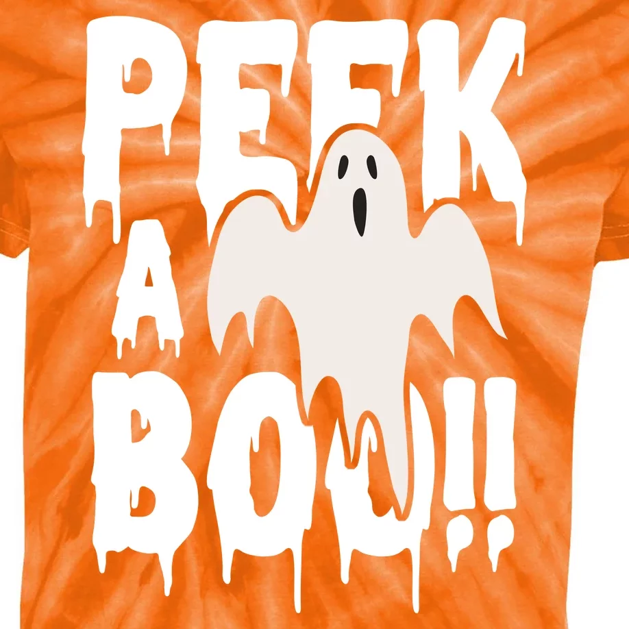 Peek A Boo Halloween Ghost Kids Tie-Dye T-Shirt