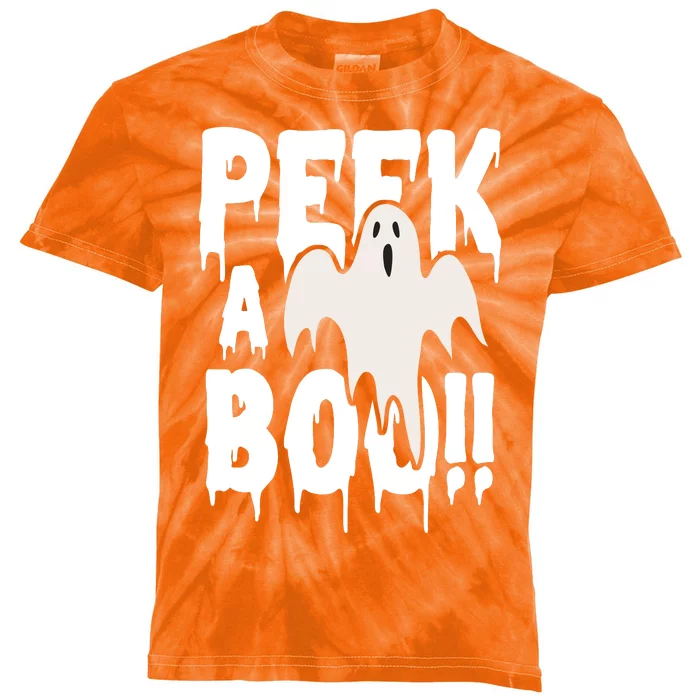 Peek A Boo Halloween Ghost Kids Tie-Dye T-Shirt