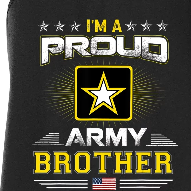 Proud Army Brother Patriotic Military Veteran Women's Racerback Tank