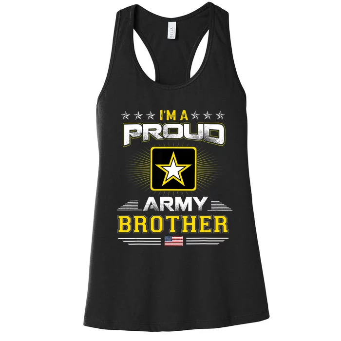 Proud Army Brother Patriotic Military Veteran Women's Racerback Tank