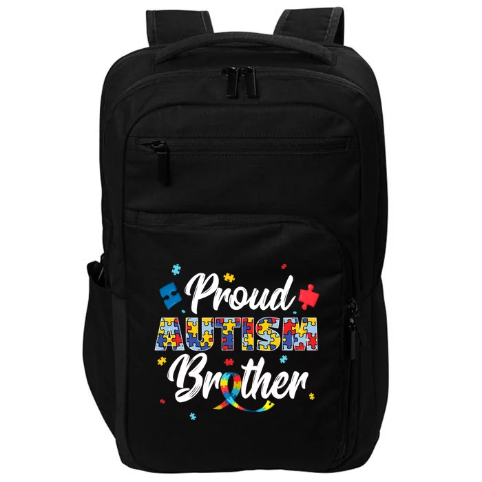 Proud Autism Brother Sibling Autism Awareness Gift Impact Tech Backpack