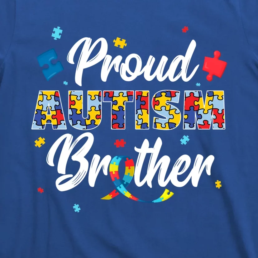 Proud Autism Brother Sibling Autism Awareness Gift T-Shirt