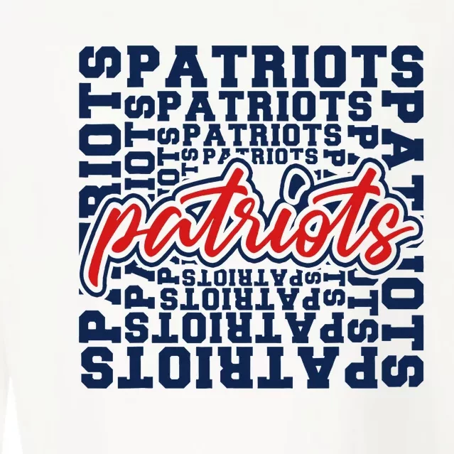 Patriots American Blue And Red Patriot Saying Cropped Pullover Crew