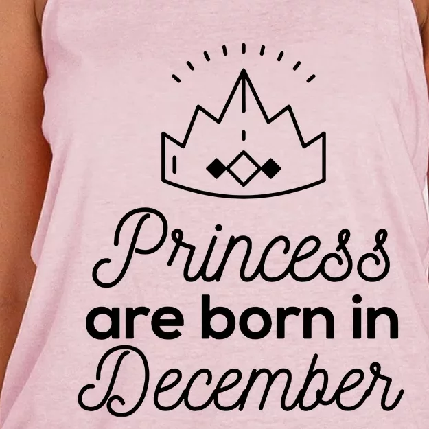 Princess Are Born In December Women's Knotted Racerback Tank