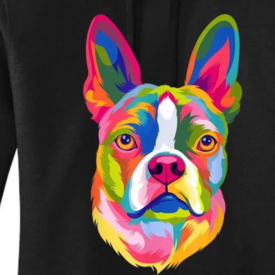 Pop Art Boston Terrier Lover Gift Men Women Dog Terriers Women's Pullover Hoodie