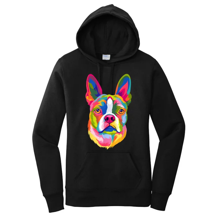 Pop Art Boston Terrier Lover Gift Men Women Dog Terriers Women's Pullover Hoodie