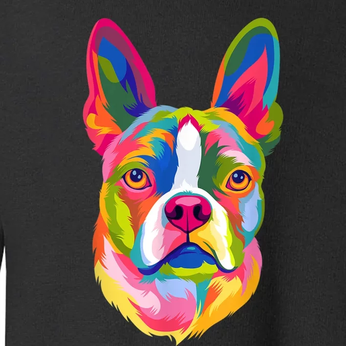 Pop Art Boston Terrier Lover Gift Men Women Dog Terriers Toddler Sweatshirt