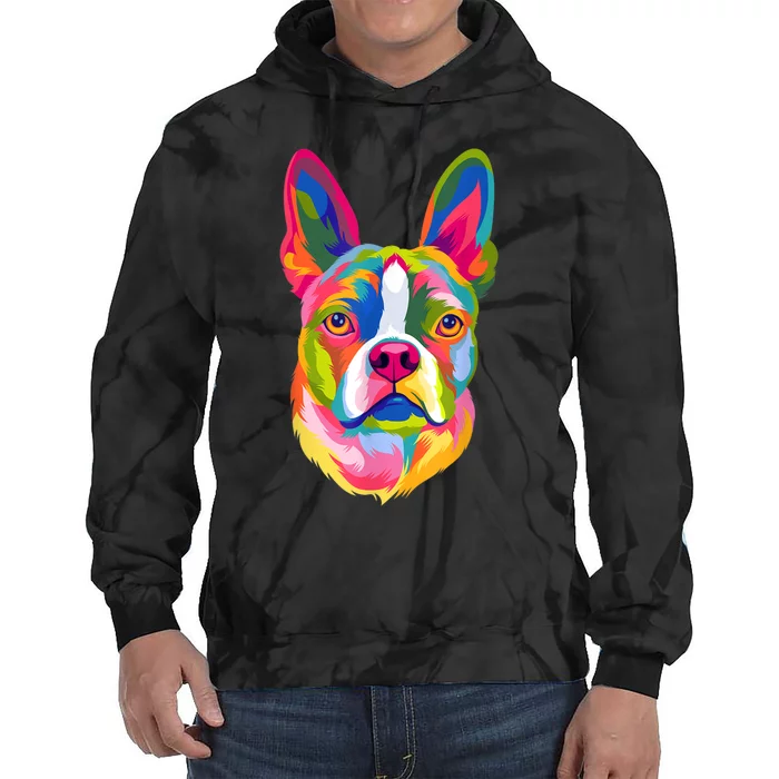 Pop Art Boston Terrier Lover Gift Men Women Dog Terriers Tie Dye Hoodie