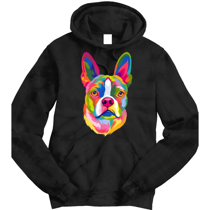 Pop Art Boston Terrier Lover Gift Men Women Dog Terriers Tie Dye Hoodie