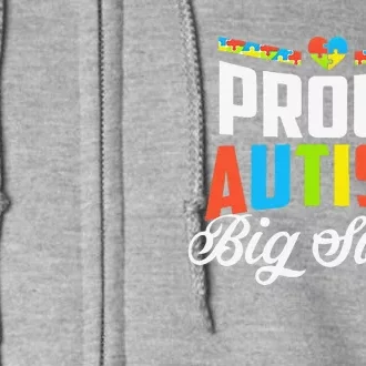 Proud Autism Big Sister Awareness Support Full Zip Hoodie