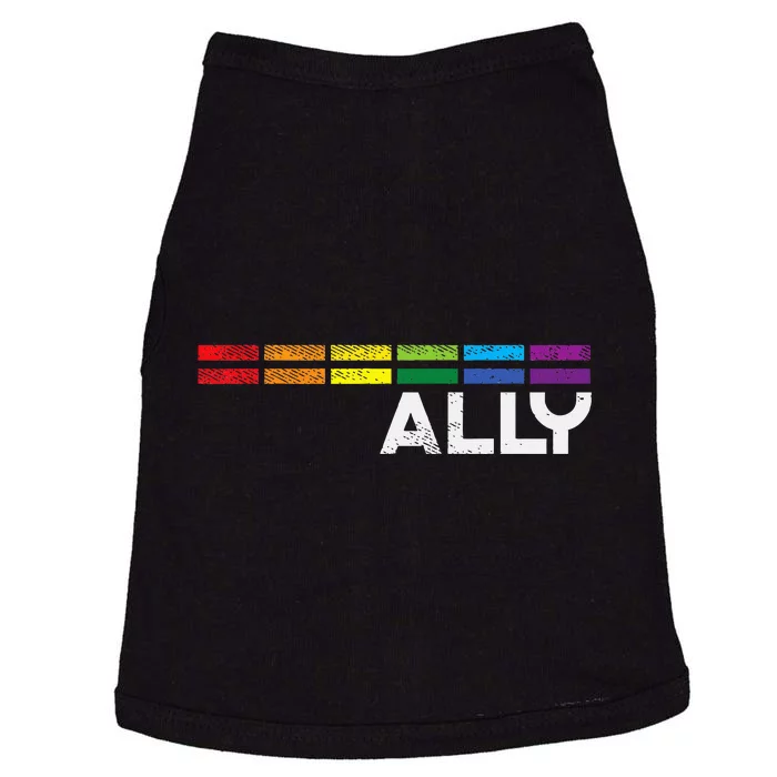 Proud Ally Bars Equality L.G.B.Tq Rainbow Flag Doggie Tank