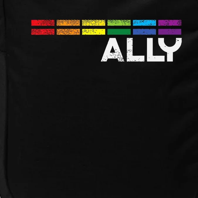 Proud Ally Bars Equality L.G.B.Tq Rainbow Flag Impact Tech Backpack