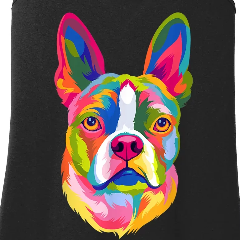 Pop Art Boston Terrier Lover Gift Men Women Dog Terriers Ladies Essential Tank