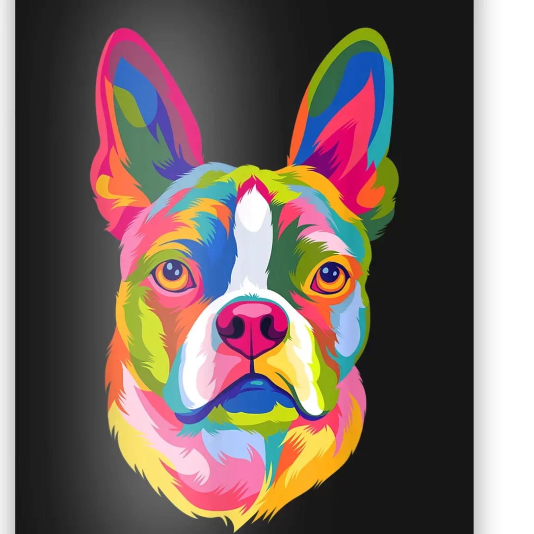 Pop Art Boston Terrier Lover Gift Men Women Dog Terriers Poster