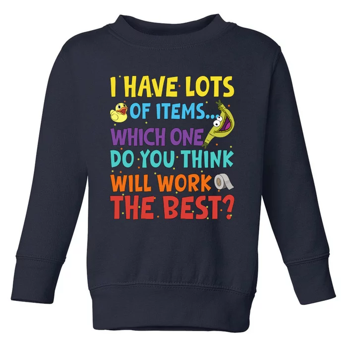 Pouchy And Bloofy I Have Lots Of Item Which One Do You Think Will Work Toddler Sweatshirt