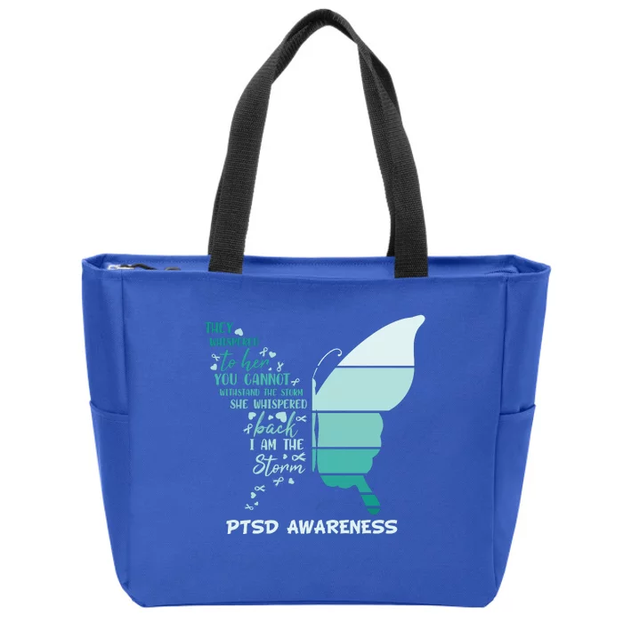 PTSD Awareness Butterfly I Am The Storm Zip Tote Bag