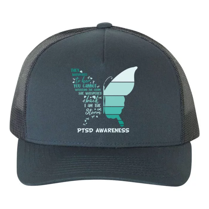 PTSD Awareness Butterfly I Am The Storm Yupoong Adult 5-Panel Trucker Hat