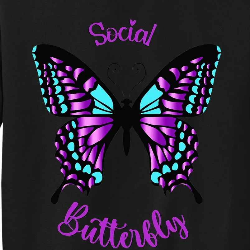 Purple and Blue Social Butterfly Sweatshirt