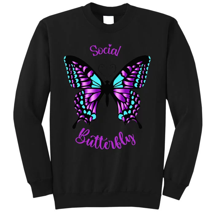 Purple and Blue Social Butterfly Sweatshirt