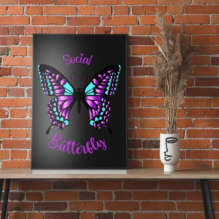 Purple and Blue Social Butterfly Poster