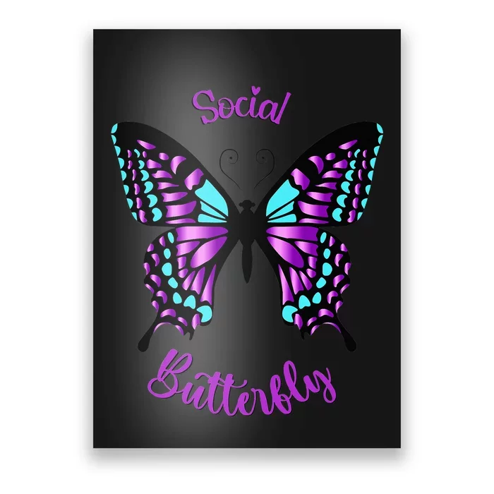 Purple and Blue Social Butterfly Poster