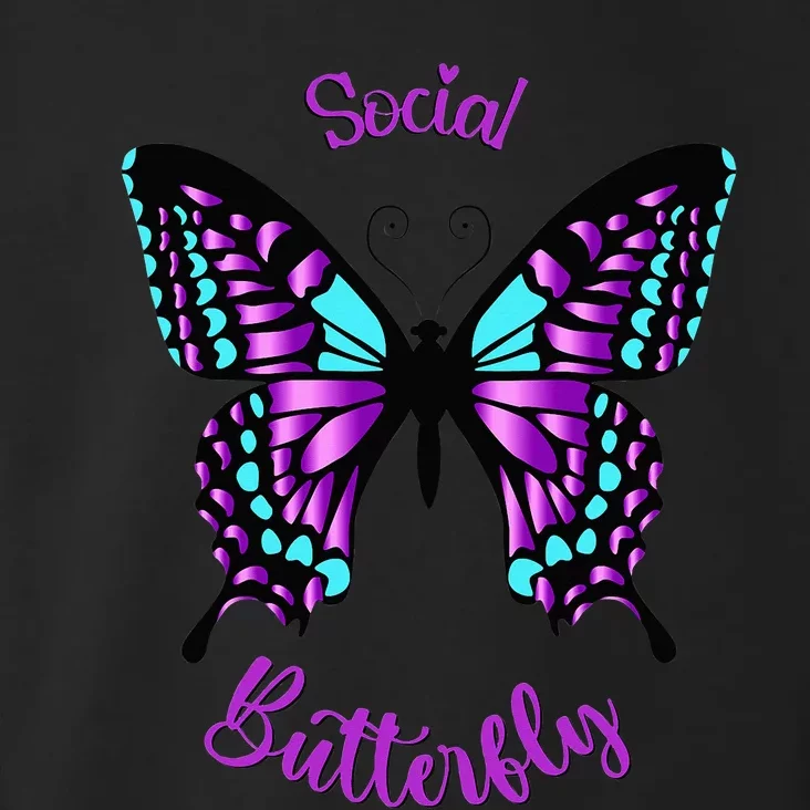 Purple and Blue Social Butterfly Toddler Hoodie