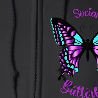 Purple and Blue Social Butterfly Full Zip Hoodie