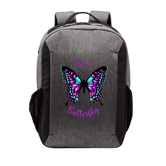 Purple and Blue Social Butterfly Vector Backpack