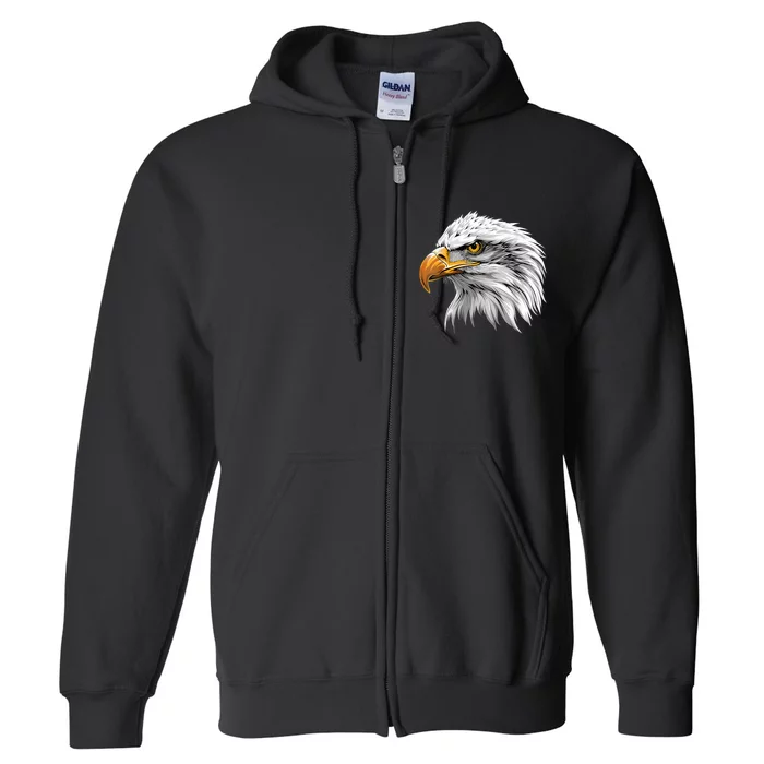 Patriotic American Bald Eagle 4th Of July Full Zip Hoodie