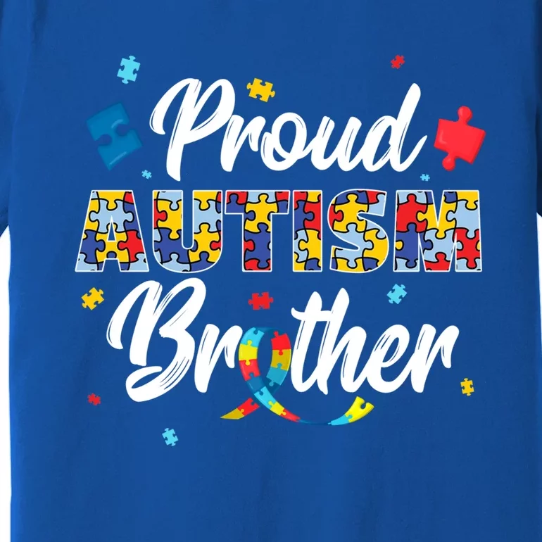 Proud Autism Brother Sibling Autism Awareness Gift Premium T-Shirt