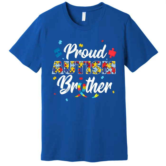 Proud Autism Brother Sibling Autism Awareness Gift Premium T-Shirt