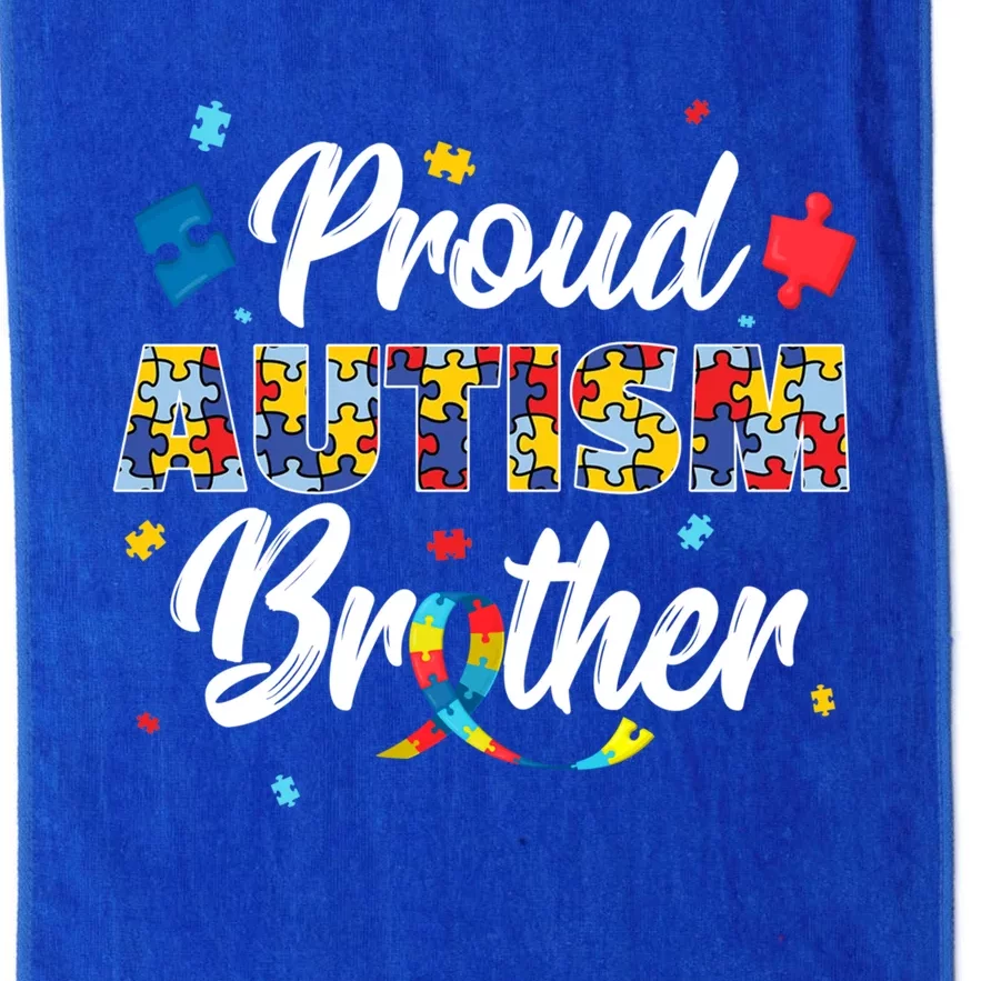 Proud Autism Brother Sibling Autism Awareness Gift Platinum Collection Golf Towel