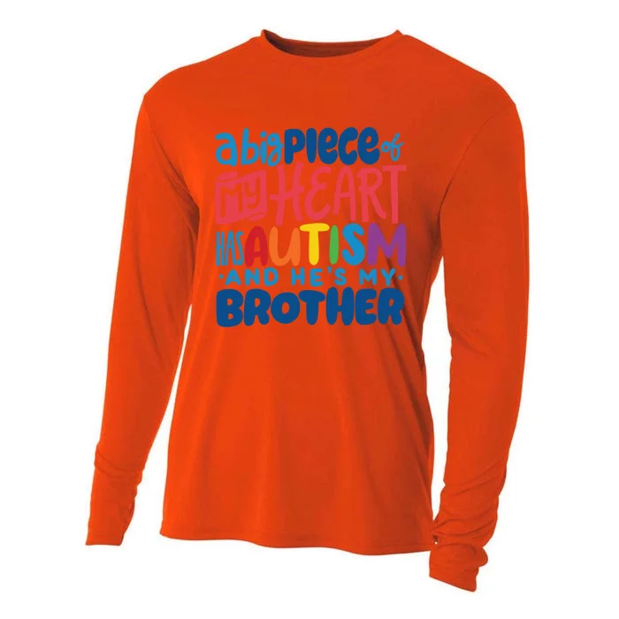 Proud Autism Brother Quote Autistic Awareness Saying Gift Proud Funny Gift Cooling Performance Long Sleeve Crew